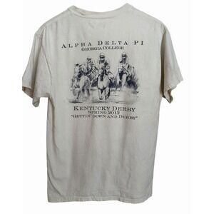 Kentucky Derby Graphic Shirt Medium Hanes Beefy Alpha Delta Pi Georgia 2000s Y2K